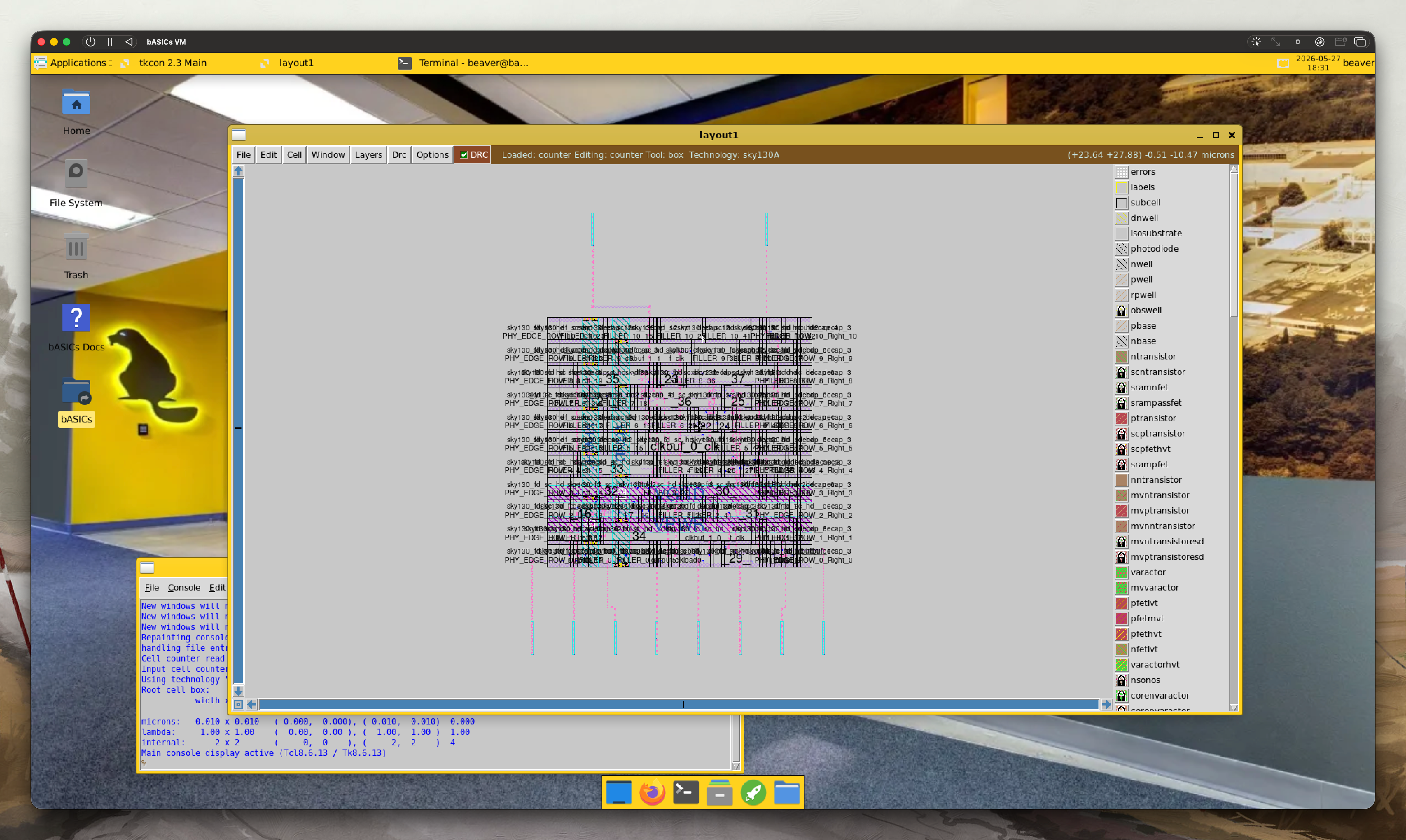 Magic layout output